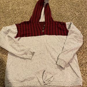 Buffalo plaid grey hoodie